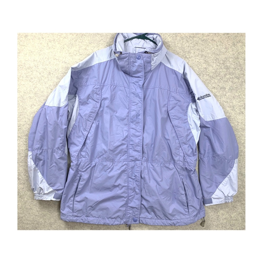 Columbia Interchange Jacket Womens 1X Purple Lavender Full Zip Outdoor Shell